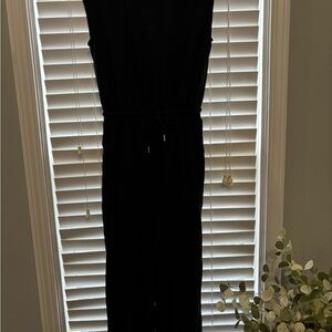 Black Women's Sleeveless Jumpsuit - Classic Drawstring Waist